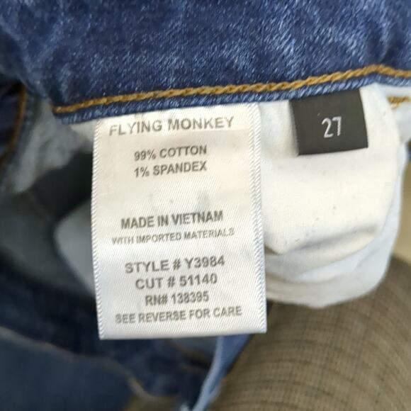 Flying Monkey Blue Skinny Jeans with Distressing and Classic Wash size 27 - Picture 4 of 5